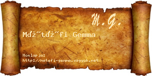 Mátéfi Gemma névjegykártya